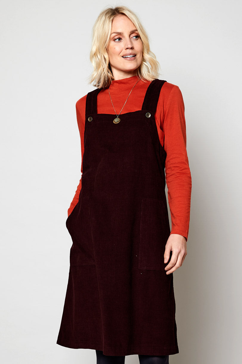 Cotton Needlecord Dungarees Dress