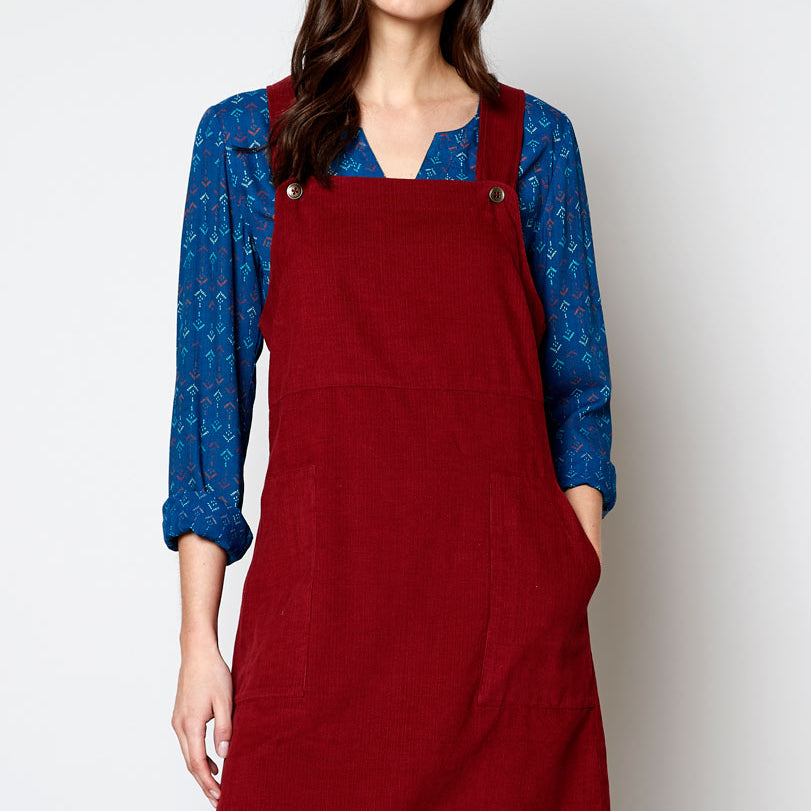 CN2083 Needlecord Dungarees Dress