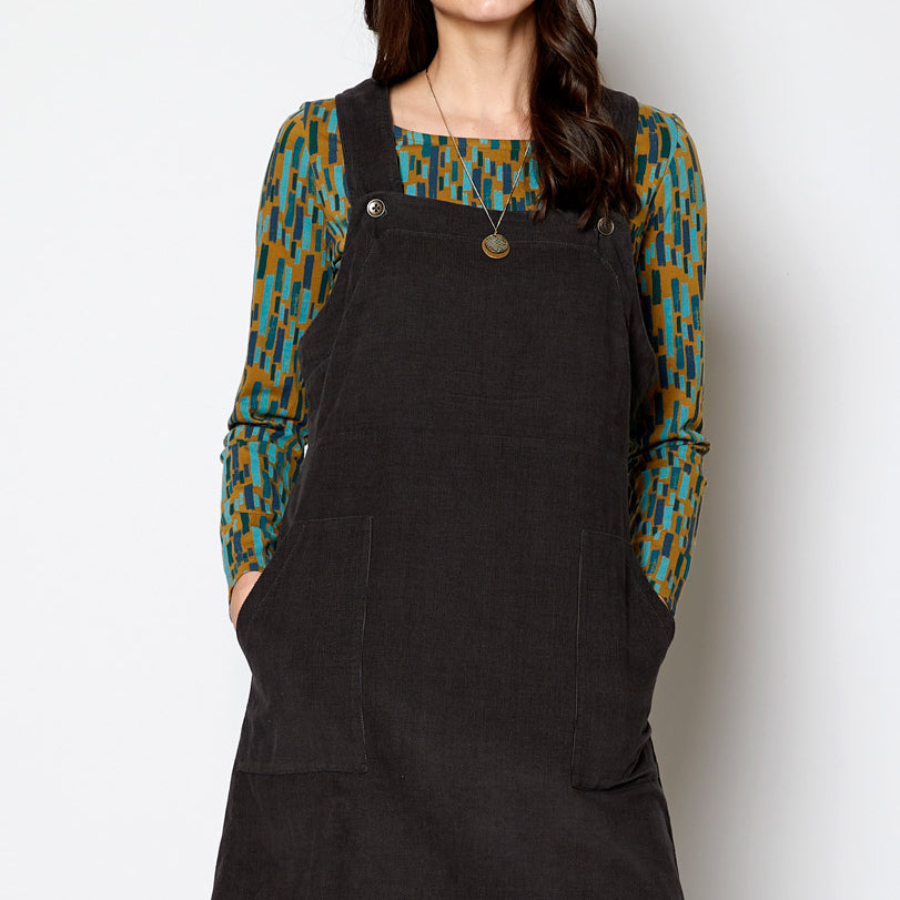 Cotton Needlecord Dungarees Dress