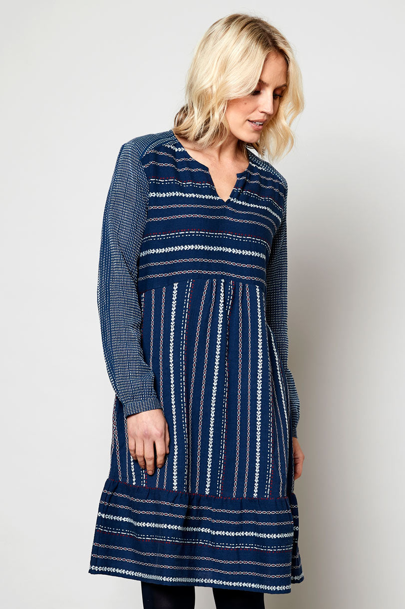 Cotton Panelled Tunic Dress