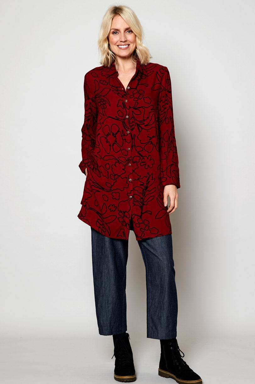 Moss Crepe Tunic Shirt