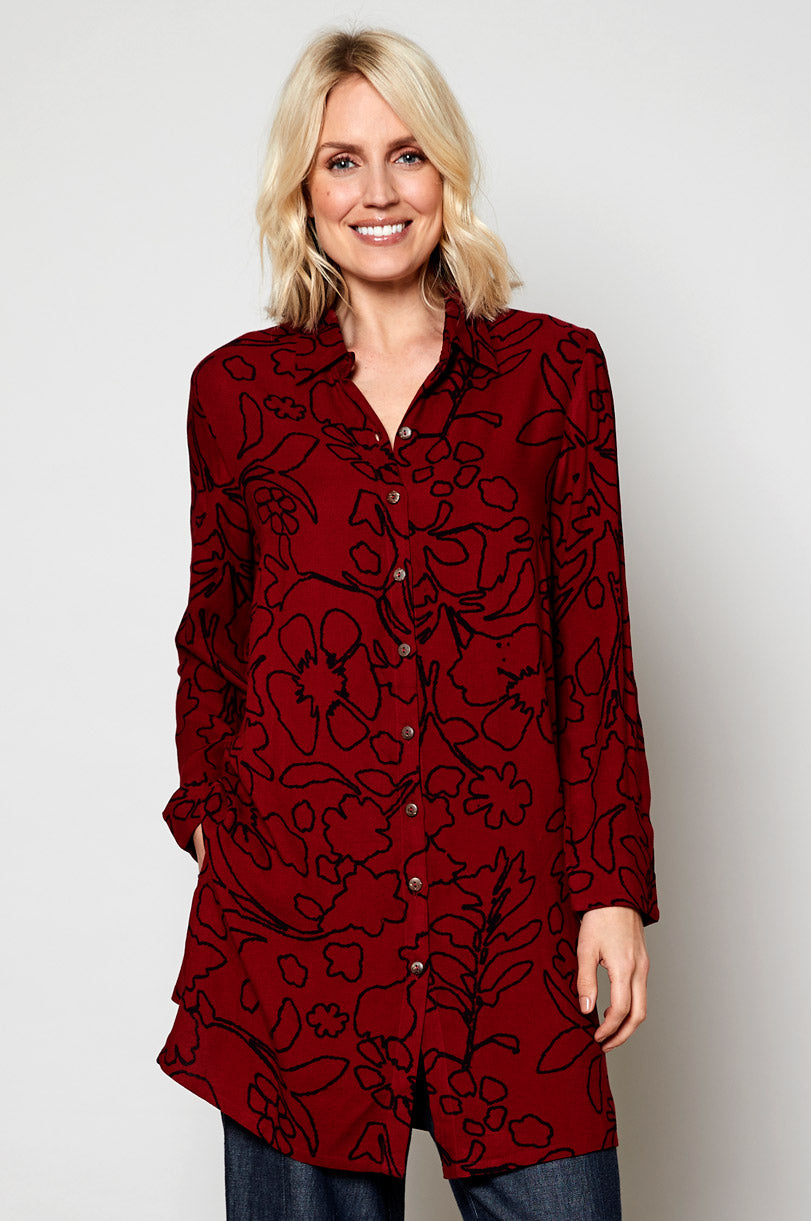 Moss Crepe Tunic Shirt