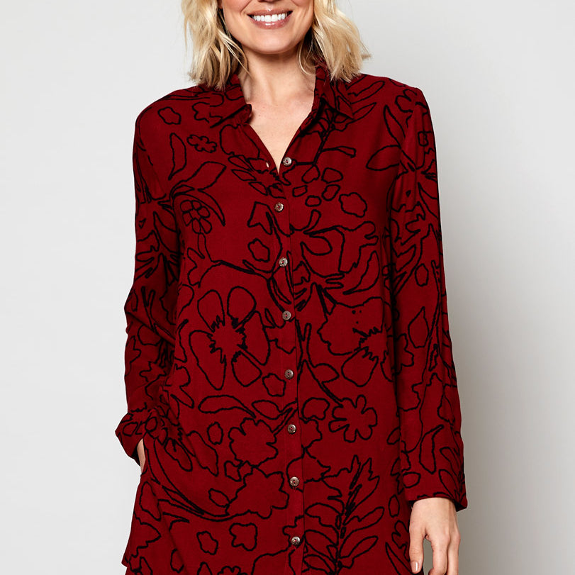 Moss Crepe Tunic Shirt