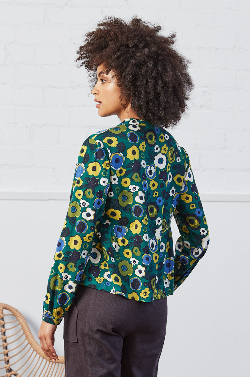 Viscose Twill Side Gathered Shirt