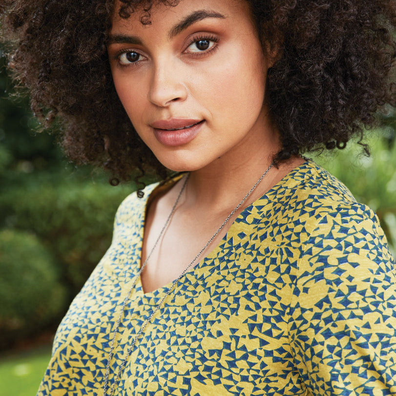 Cotton V-Neck Jersey Tunic Dress