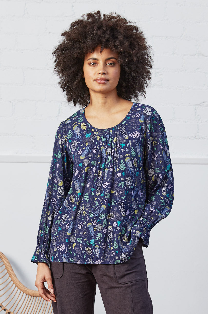 Viscose Crepe Twill Lace Trim Top