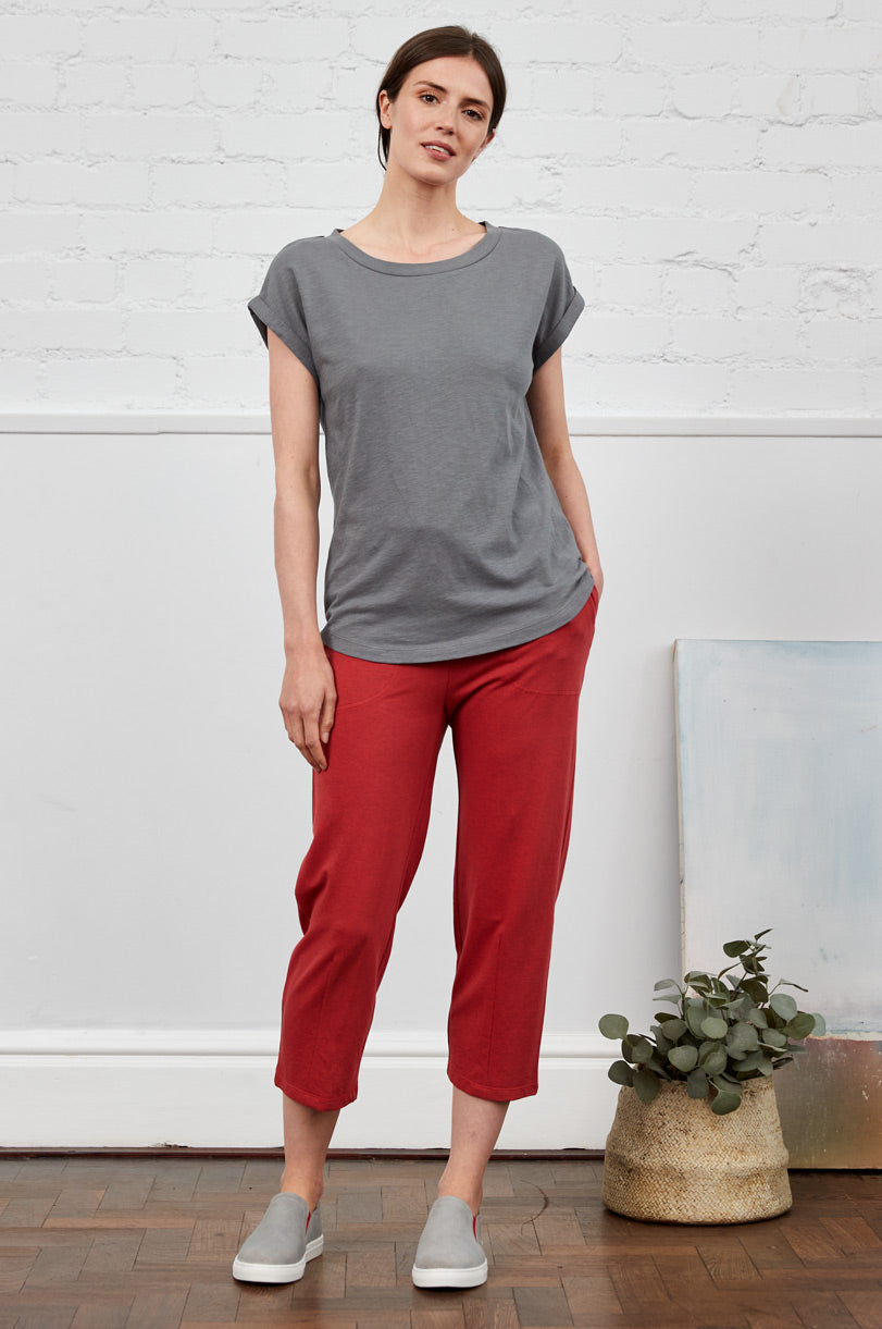 GOTS Organic Cotton Cropped Trouser