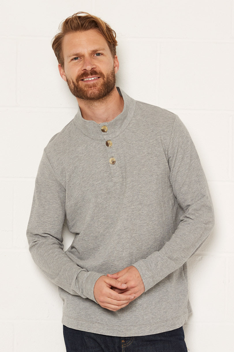 GOTS Organic Cotton Button Neck Top