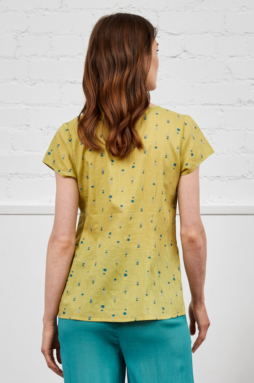 Cotton Voile Pin Tuck Matisse Top