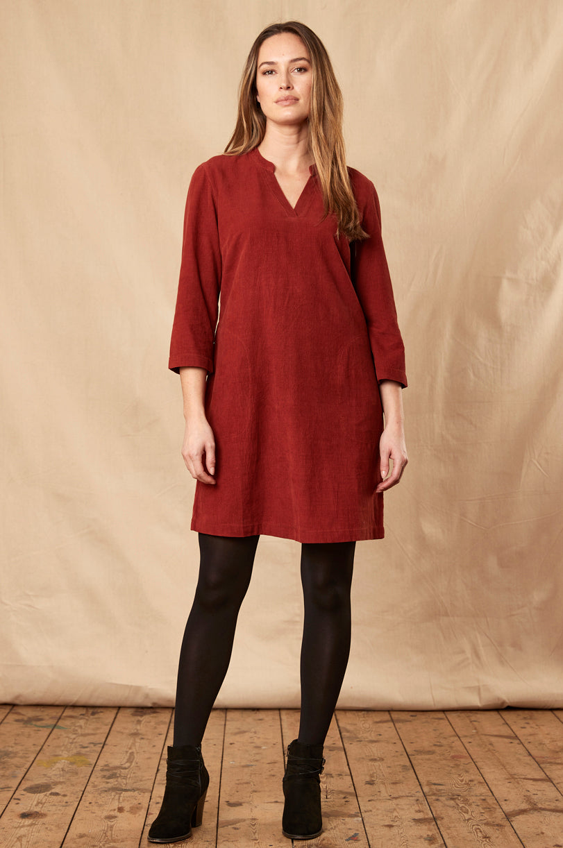 Cotton Needlecord Tunic Dress