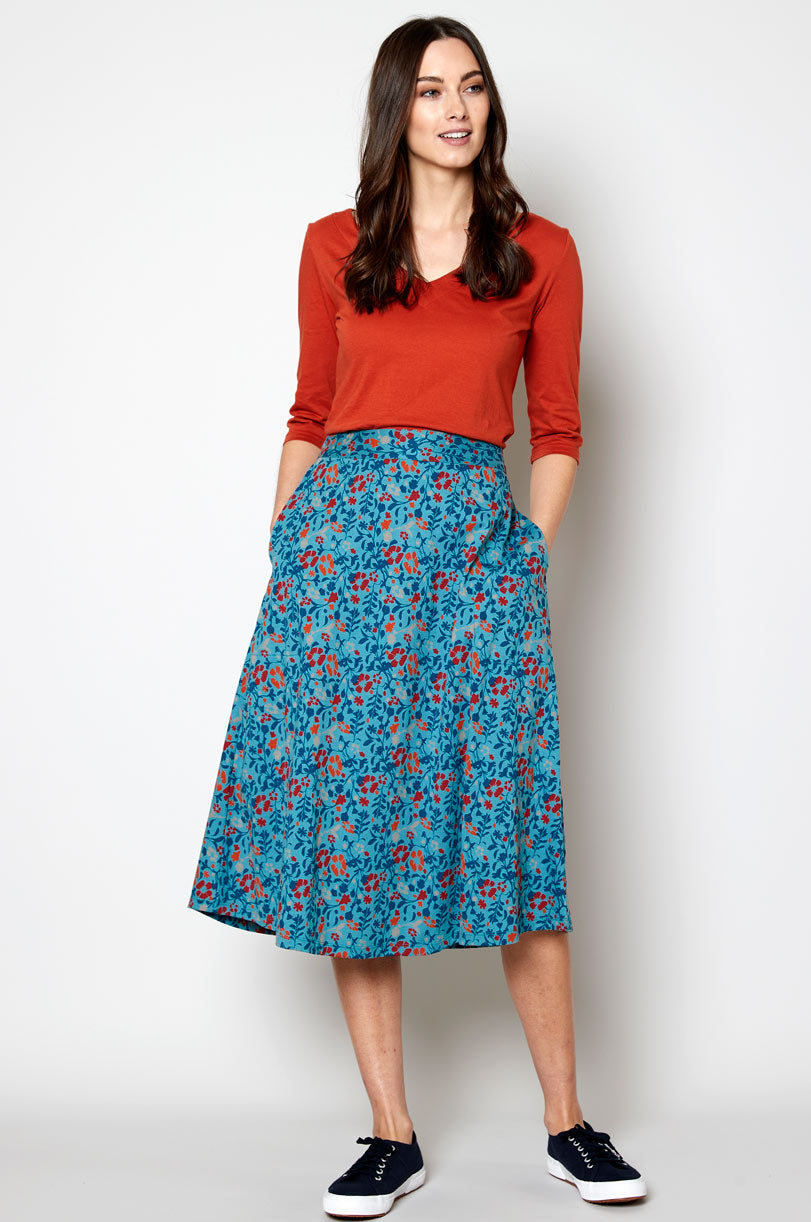 Organic Cotton Midi Skirt