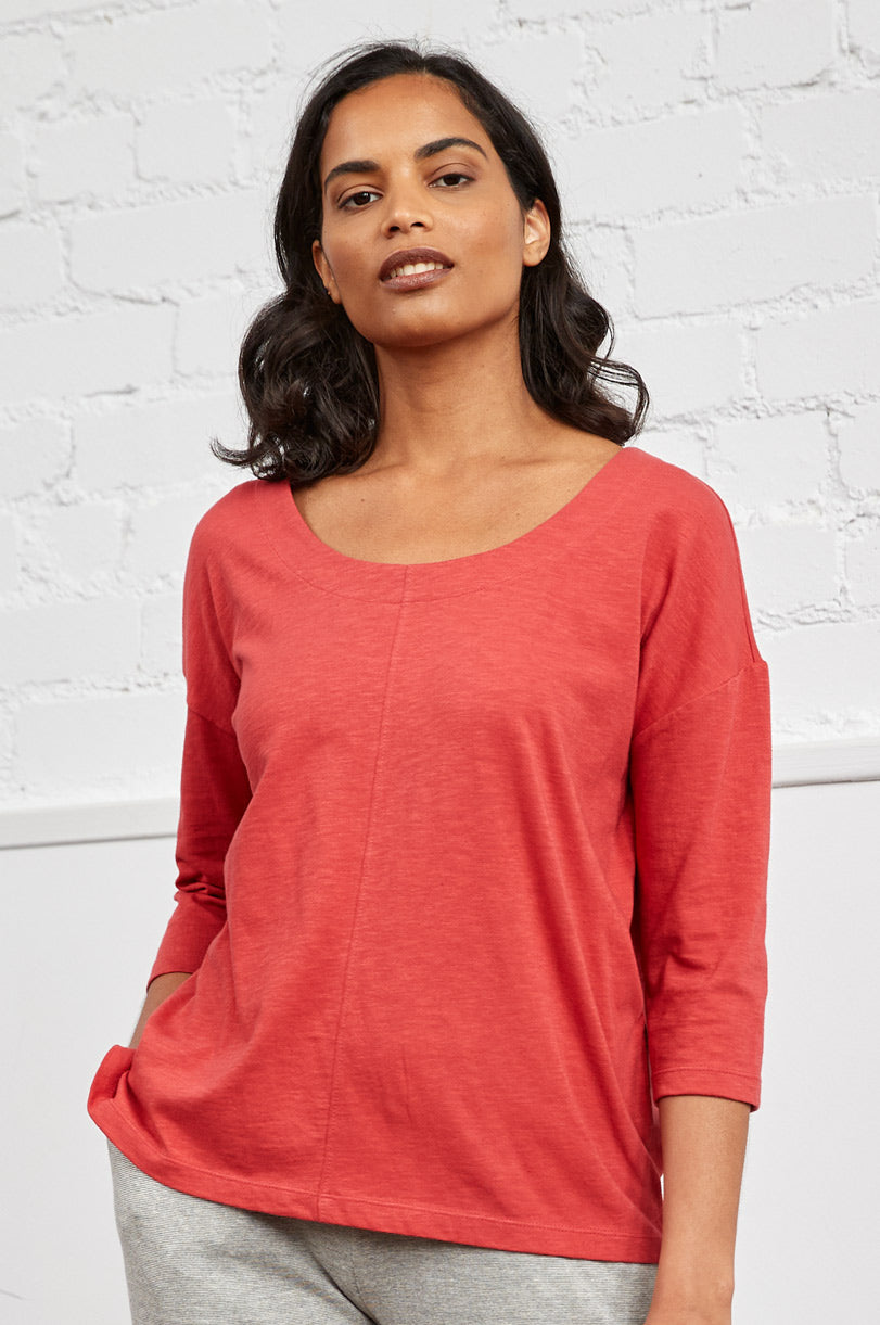 PJ4125 3/4 Sleeve Organic Jersey Top