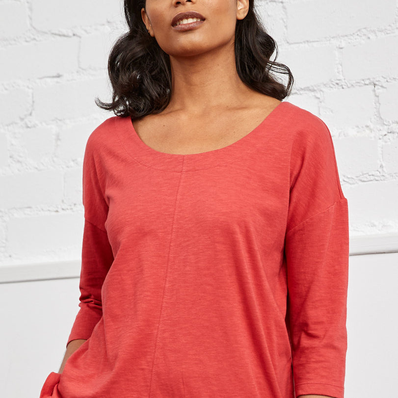 PJ4125 3/4 Sleeve Organic Jersey Top