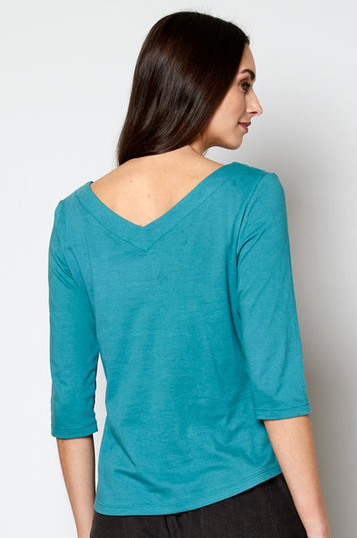 Organic Cotton V Neck Half Sleeve Top - Cove and Yam