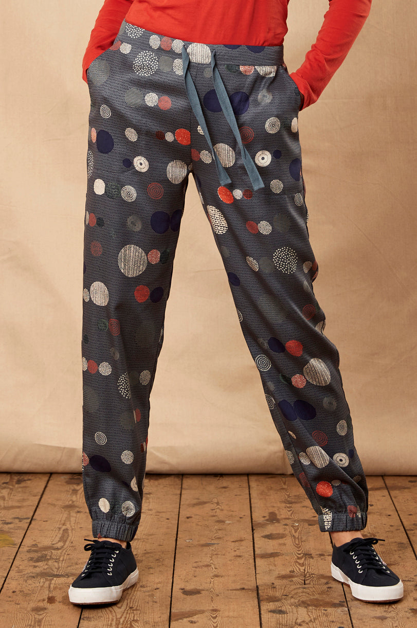 Orb Print Drawstring Trousers