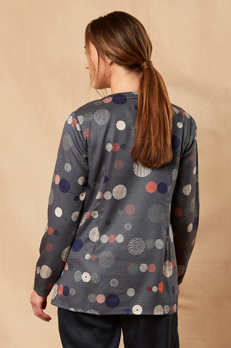 Cotton Orb Print Pocket Top