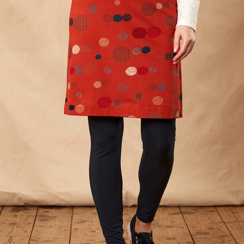 Cotton Orb Print Straight Skirt