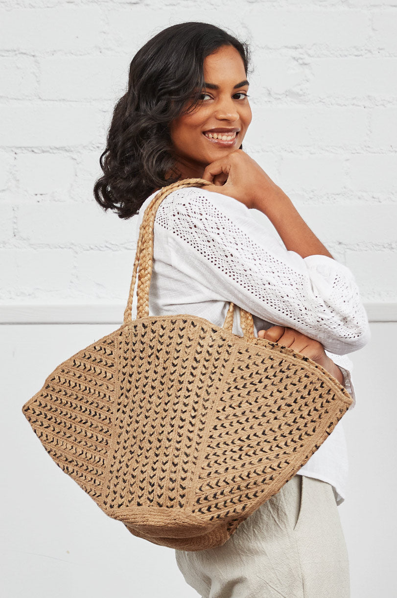 Chevron Jute Bag