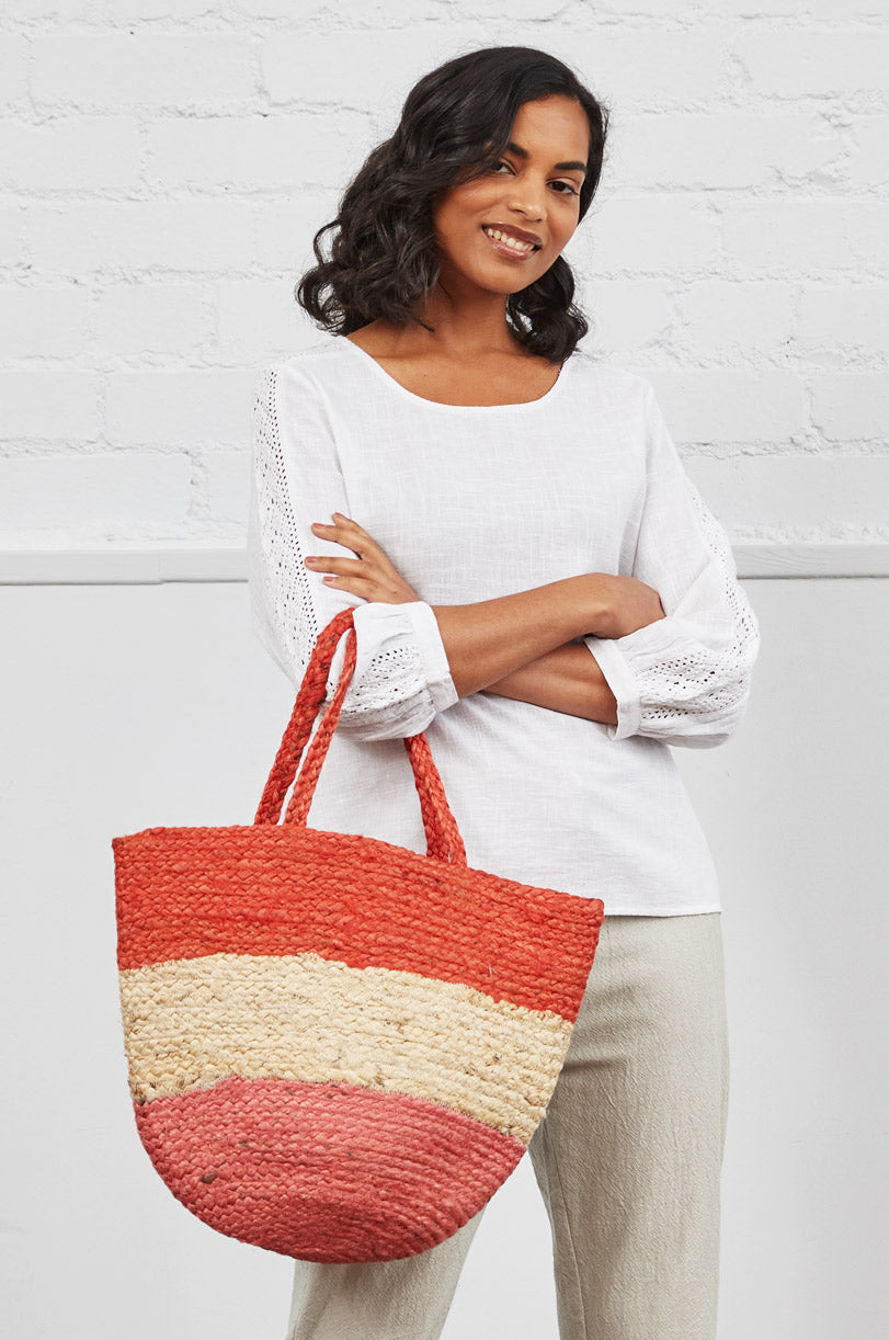 Block Colour Jute Bag