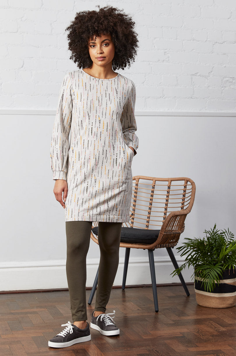 GOTS Organic Cotton Boat Neck Jersey Tunic Dress