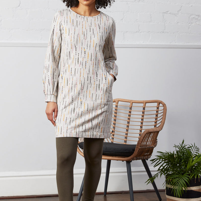 GOTS Organic Cotton Boat Neck Jersey Tunic Dress
