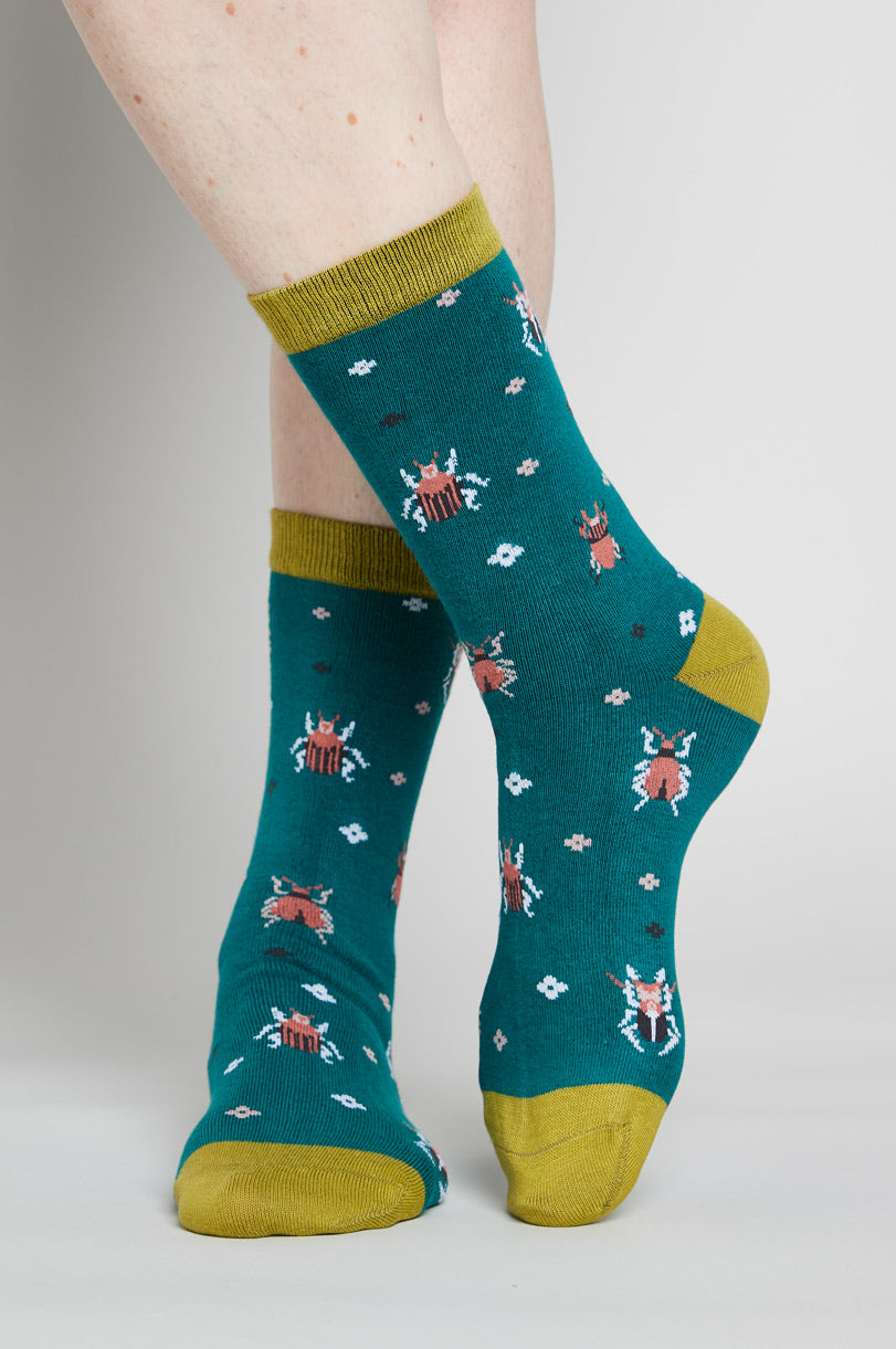 GOTS Organic Cotton Beetle Socks