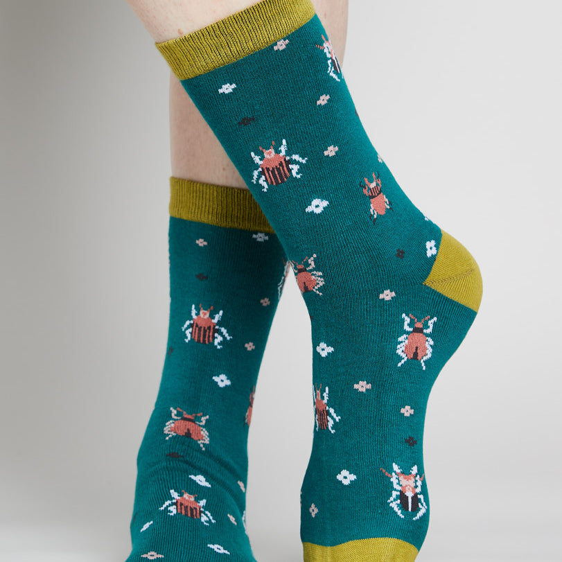 GOTS Organic Cotton Beetle Socks