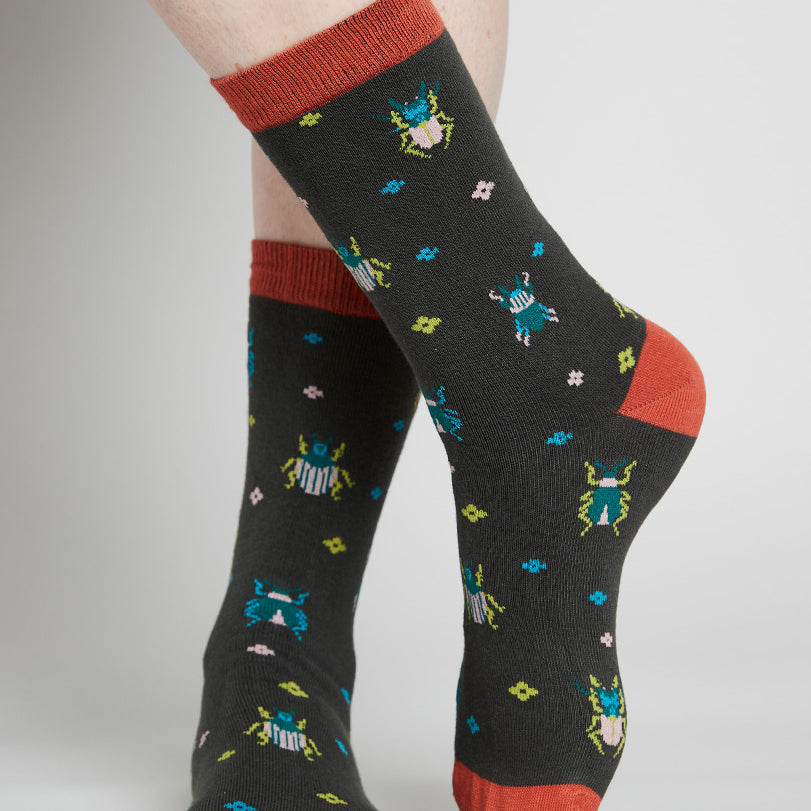 GOTS Organic Cotton Beetle Socks