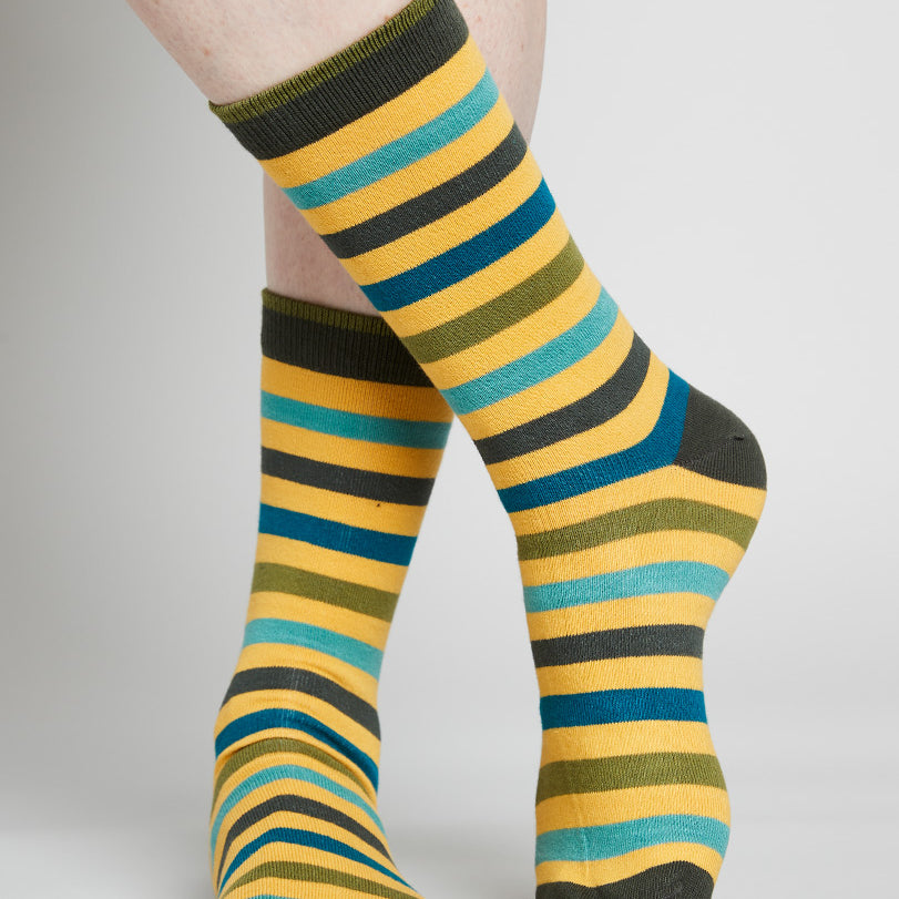 GOTS Organic Cotton Zero Waste Stripe Socks