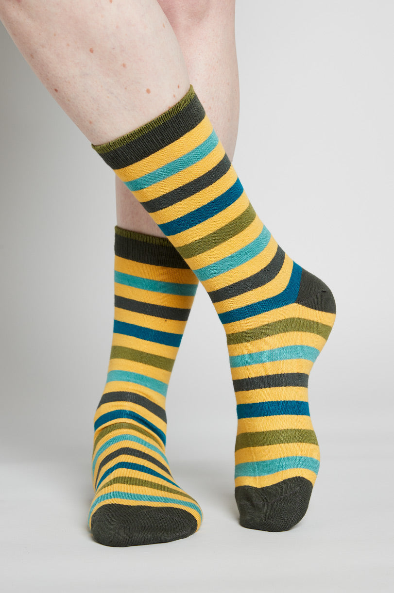 GOTS Organic Cotton Zero Waste Stripe Socks