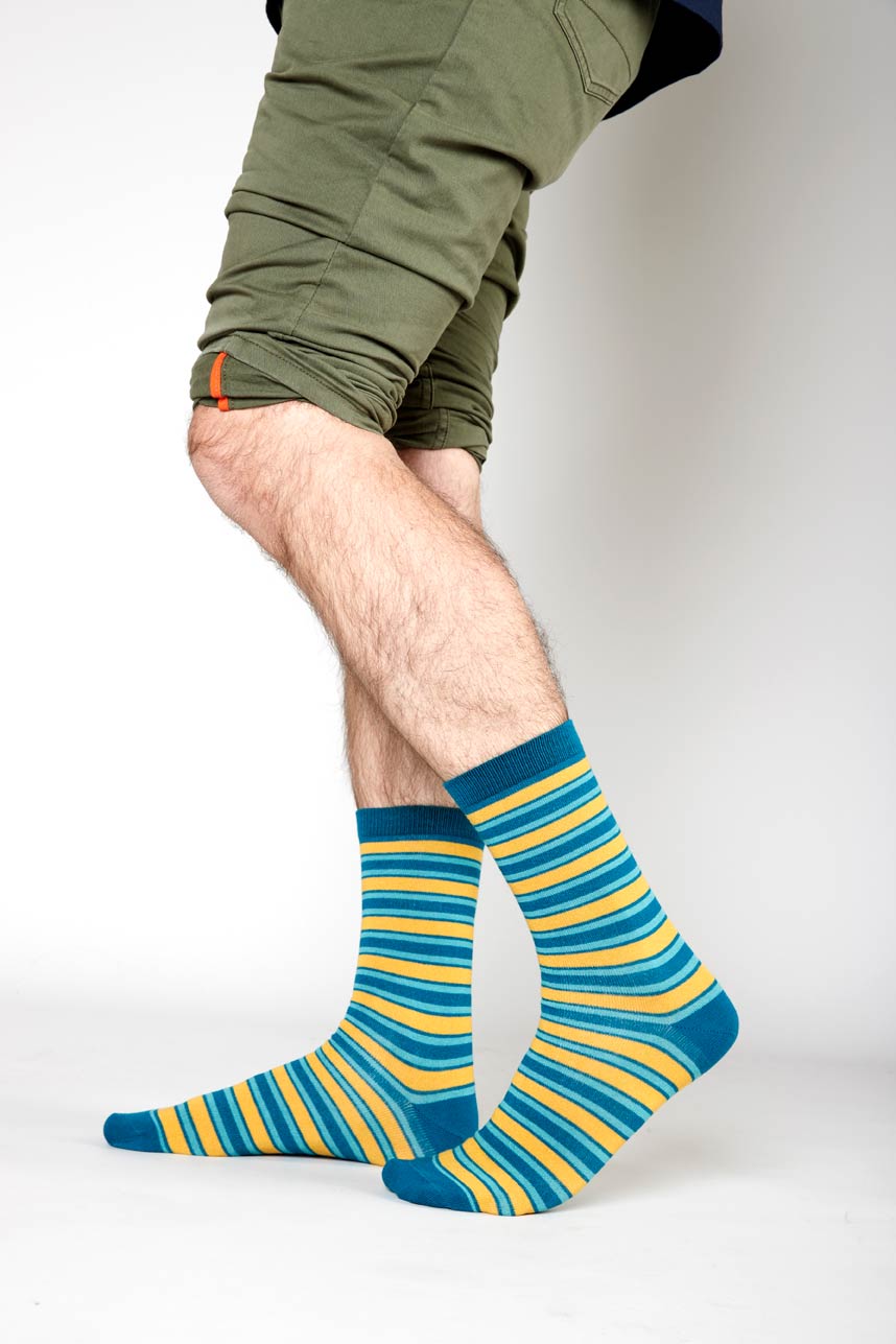 SK9015 Mens Organic Cotton Stripe Socks