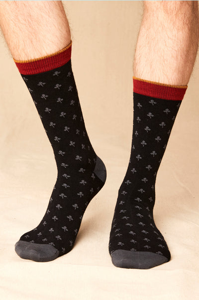 SK9022  Men's Organic Cotton Clover Socks