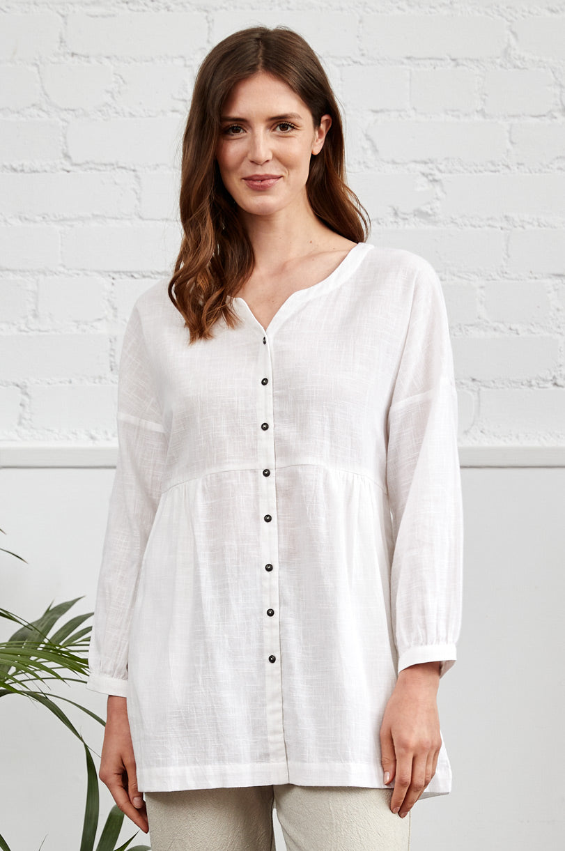 Cotton Slub Tunic Shirt