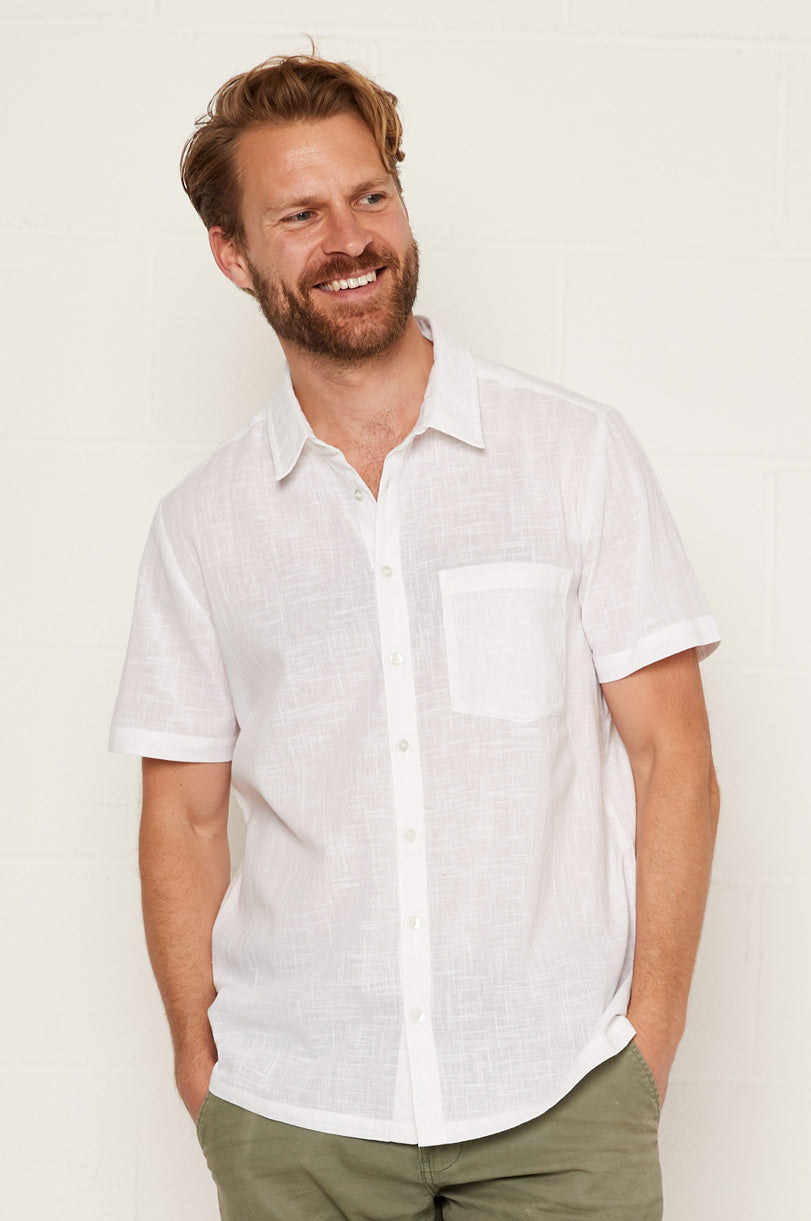 Cotton Short sleeve Slub Shirt