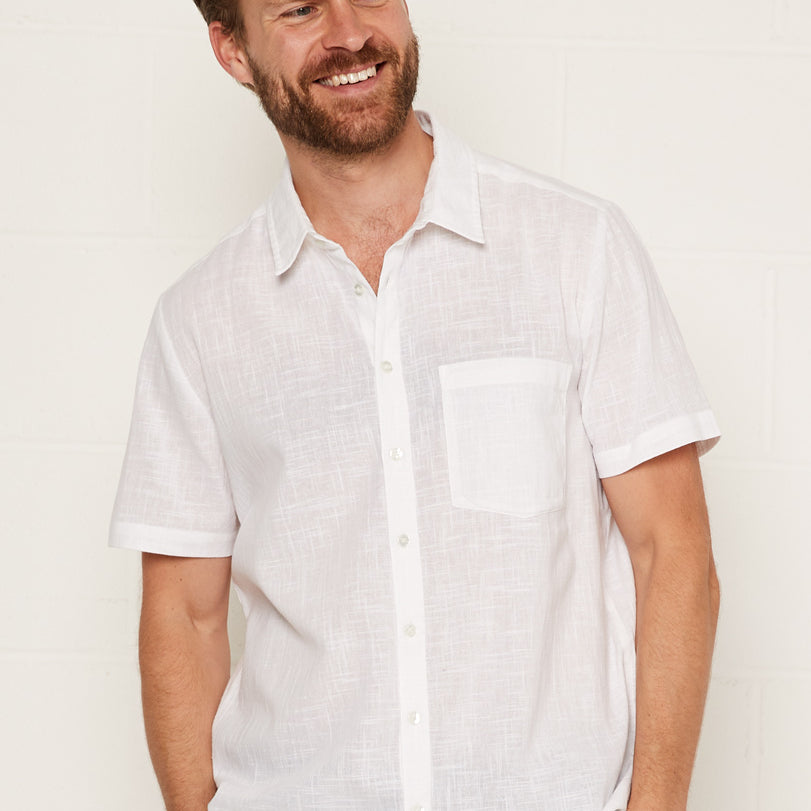 Cotton Short sleeve Slub Shirt