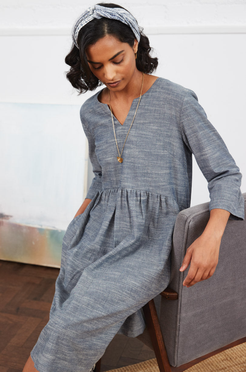 Cotton Chambray Dress