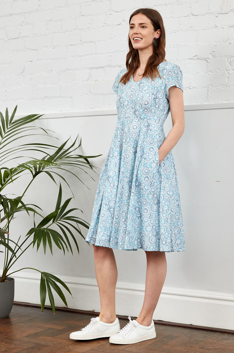 Cotton Fit and Flare Yuzu Dress