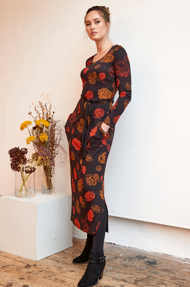 Ecovero Tie Belt Midi Dress