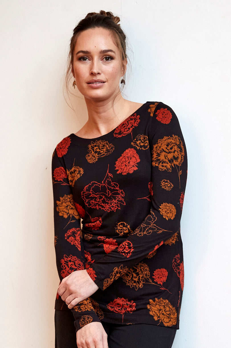 Ecovero Long Sleeve Printed Top
